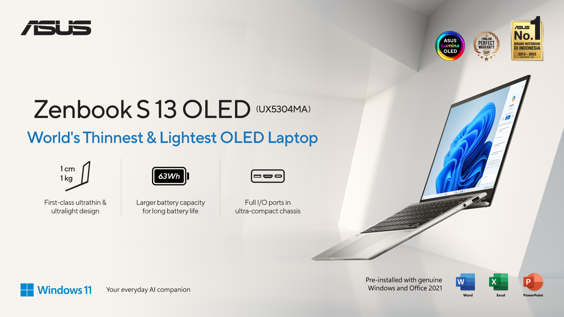 ASUS Zenbook S13 OLED UX5304: Laptop Tipis dan Ramah Lingkungan